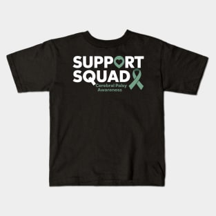 Support Squad Cerebral Palsy Awareness Month CP Green Ribbon Kids T-Shirt